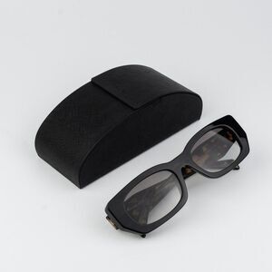 Prada Women Sunglasses Black Rectangle PRB05S 3890A7 NEW AUTHENTIC
